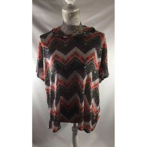 No Comment Sweater Poncho Top Junior‎ Size M Printe
